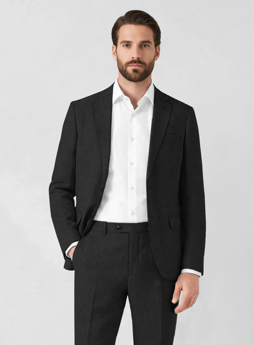 Solbiati Art Du Lin Black Linen Suit - Image 3