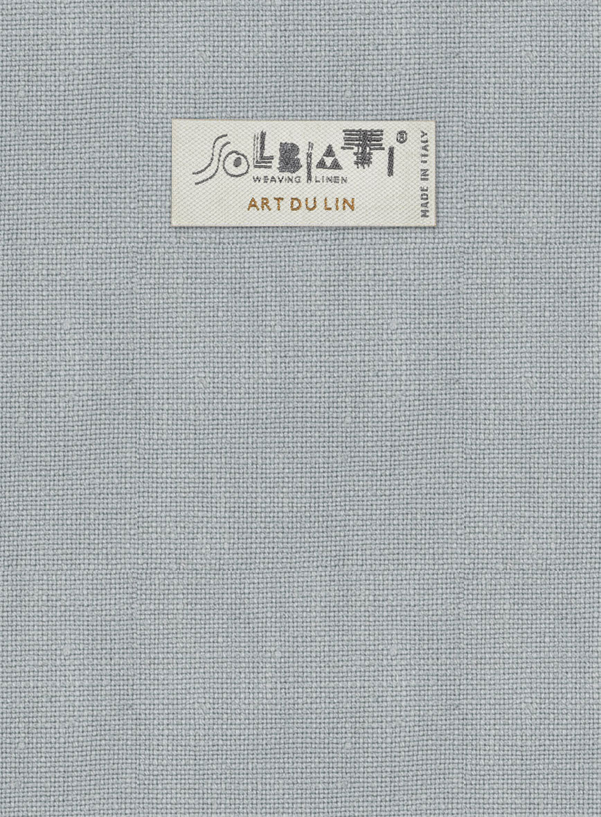 Solbiati Art Du Lin Blue Gray Linen Jacket - Image 3