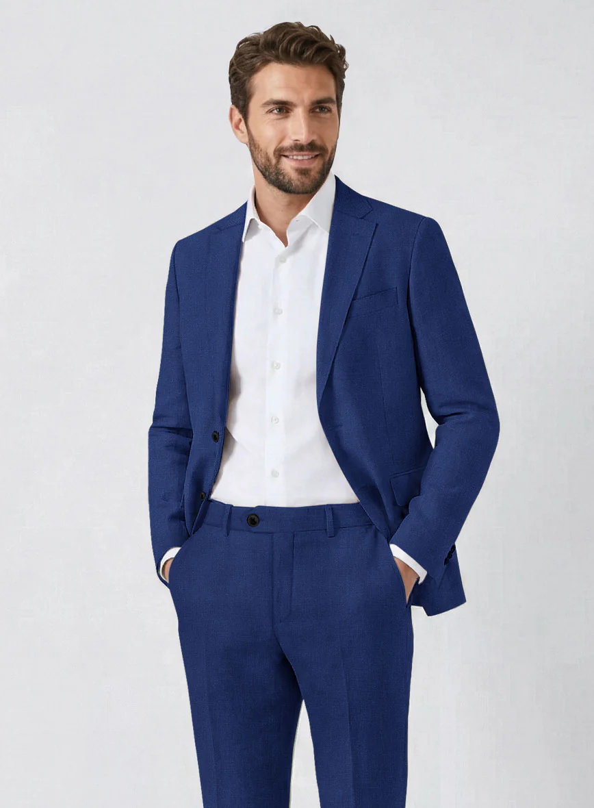 Solbiati Art Du Lin Cobalt Blue Linen Jacket - Image 2