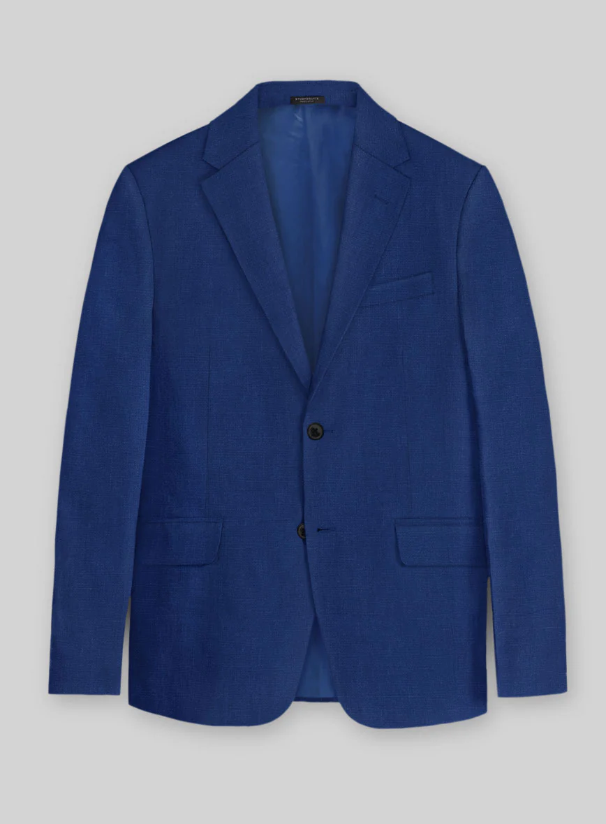 Solbiati Art Du Lin Cobalt Blue Linen Suit - Image 4