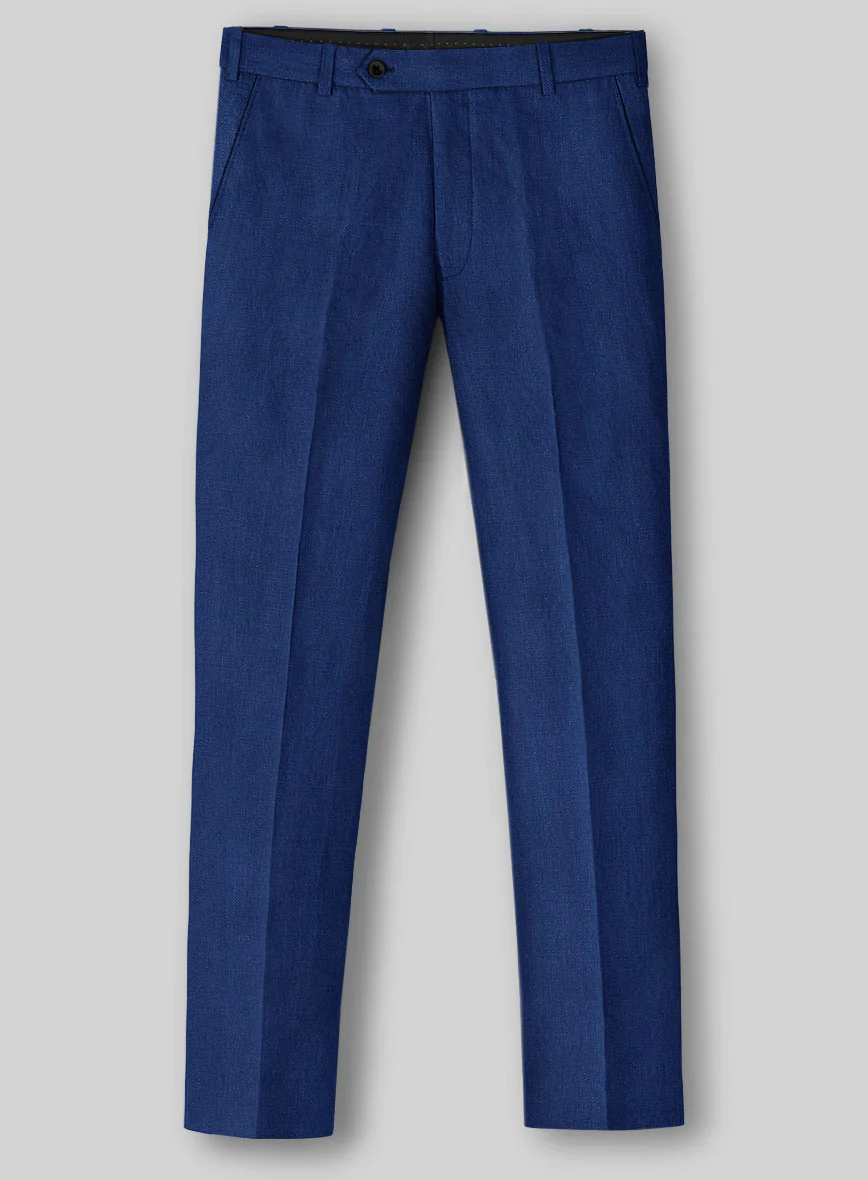 Solbiati Art Du Lin Cobalt Blue Linen Suit - Image 5