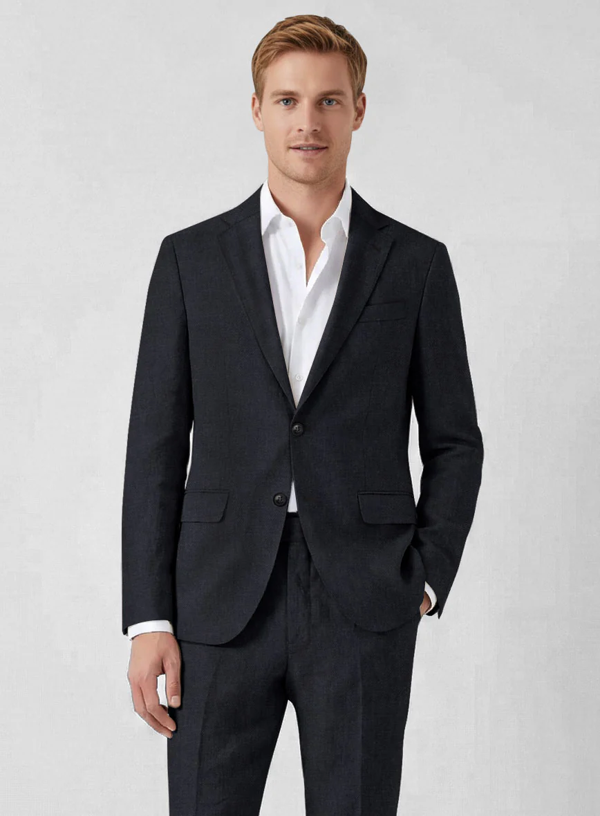 Solbiati Art Du Lin Dark Blue Linen Jacket - Image 2