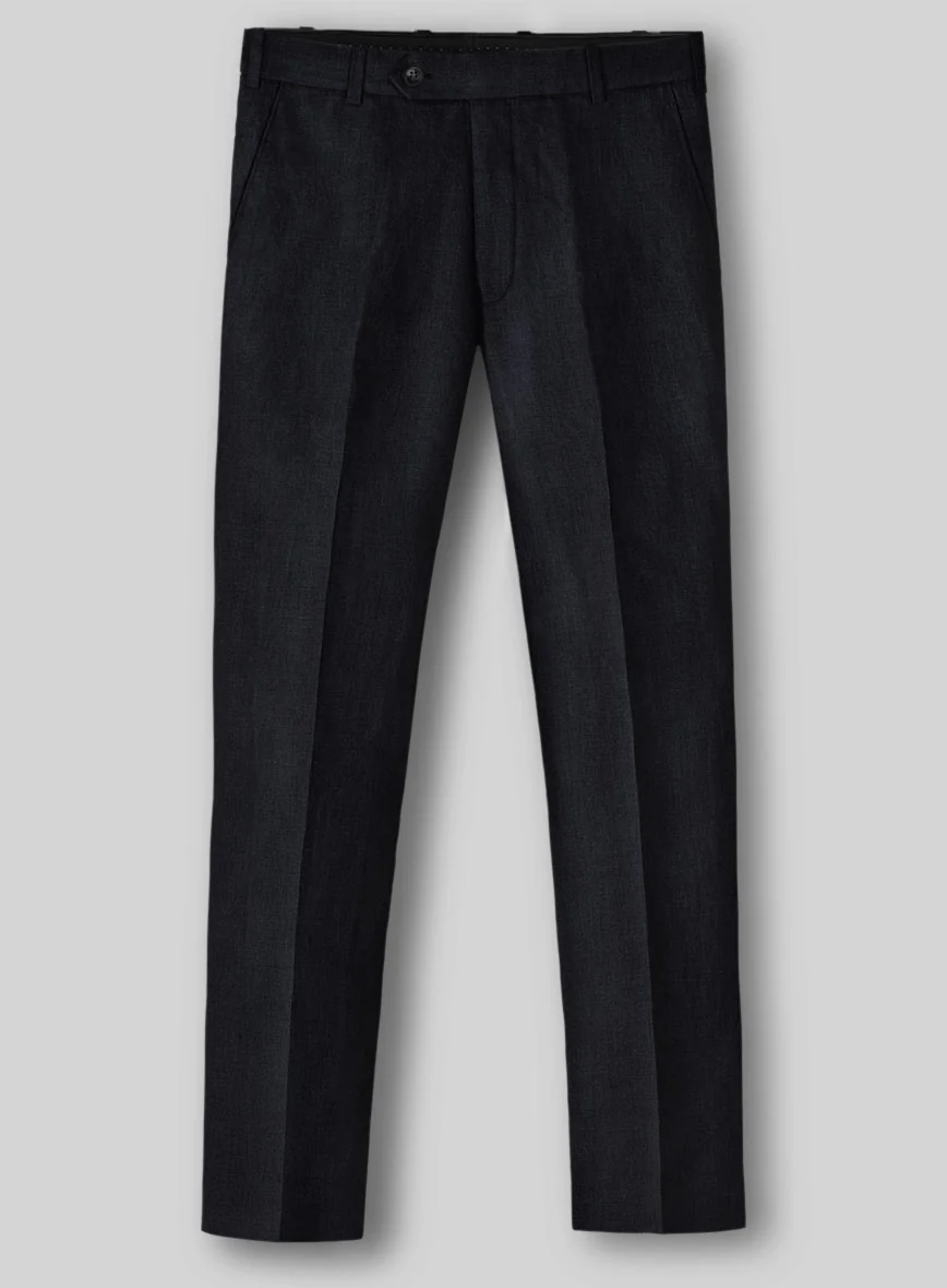 Solbiati Art Du Lin Dark Blue Linen Pants - Image 2