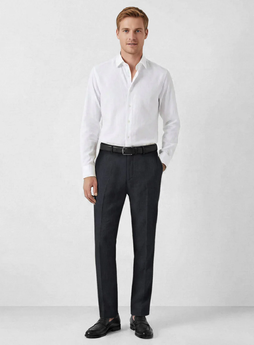 Solbiati Art Du Lin Dark Blue Linen Pants - Image 3