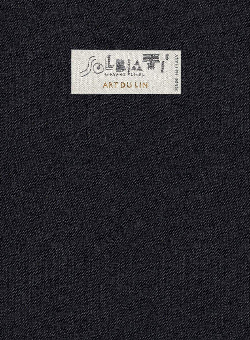 Solbiati Art Du Lin Dark Blue Linen Pants - Image 4