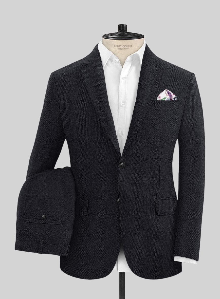 Solbiati Art Du Lin Dark Blue Linen Suit - Image 2