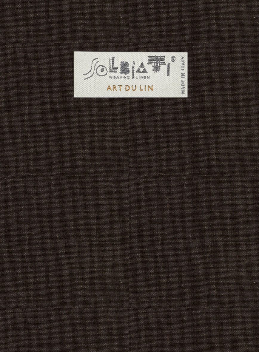 Solbiati Art Du Lin Dark Brown Linen Pants - Image 4