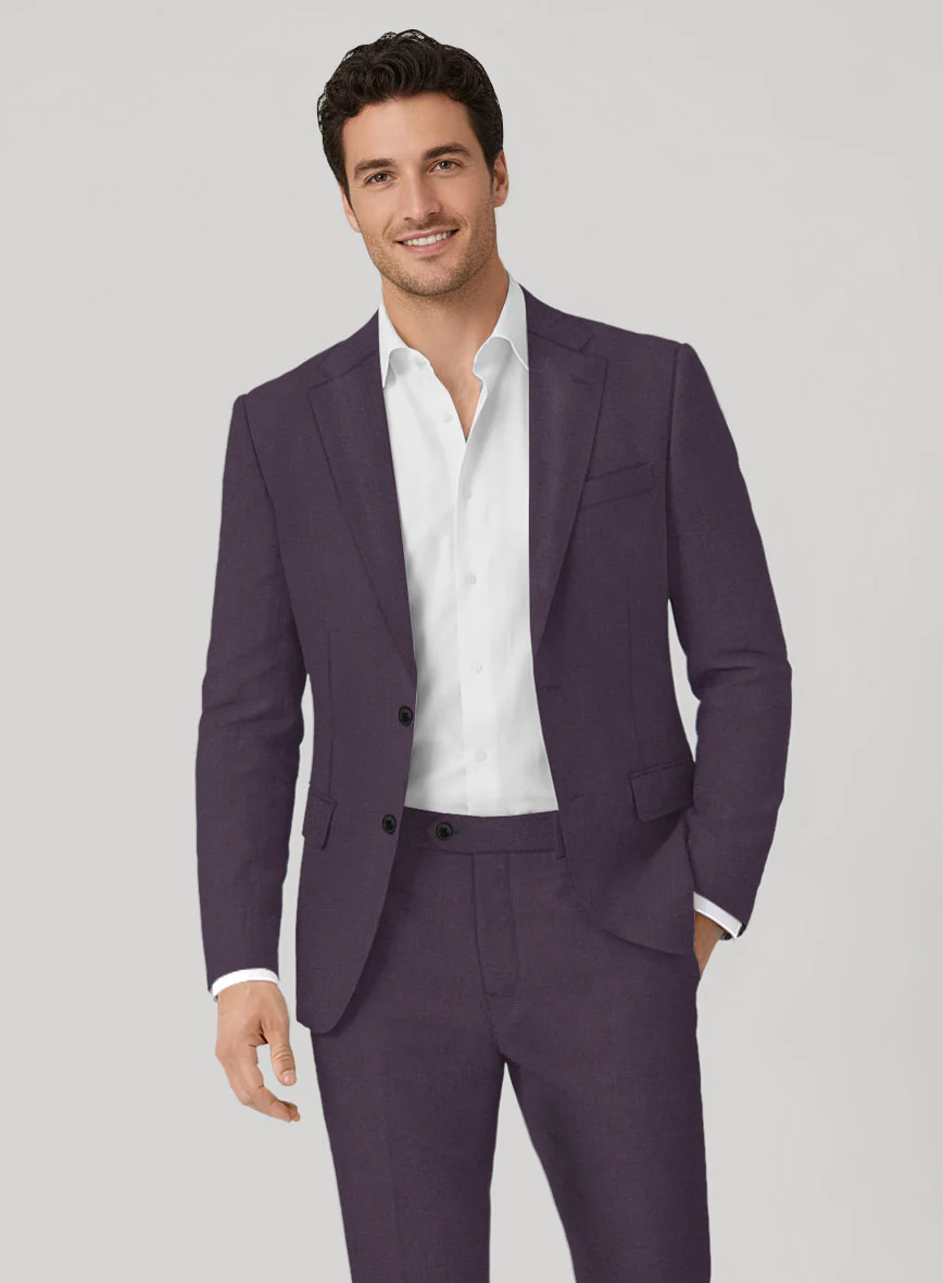 Solbiati Art Du Lin Dark Lavender Linen Suit - Image 3