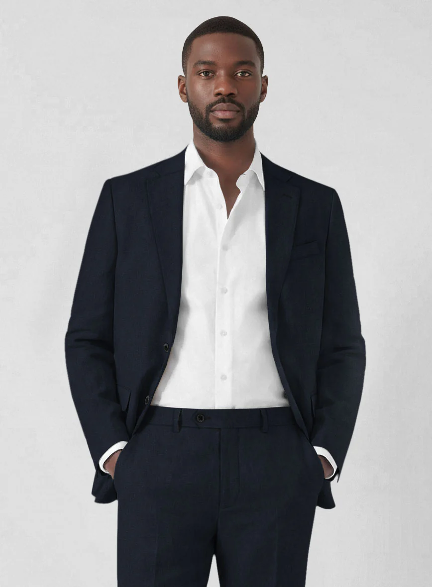 Solbiati Art Du Lin Deep Blue Linen Jacket - Image 2