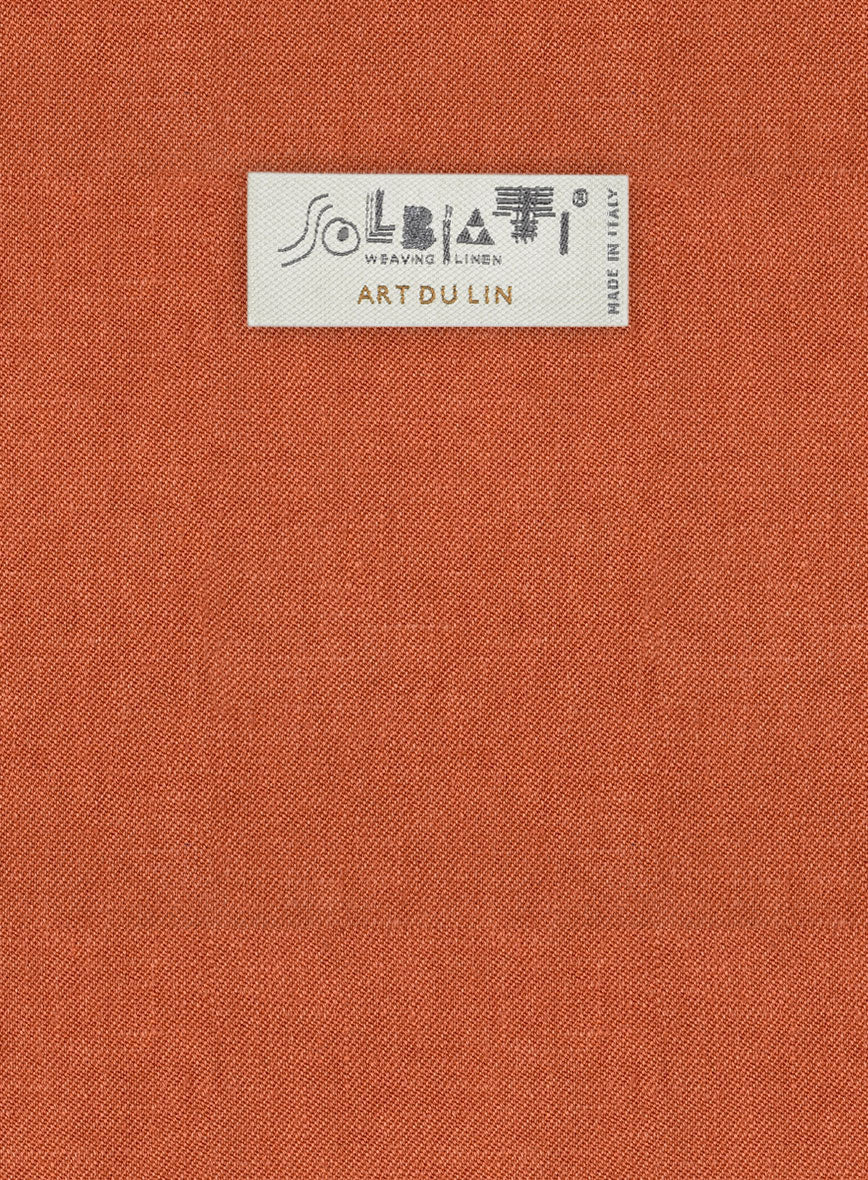 Solbiati Art Du Lin Deep Orange Linen Jacket - Image 3