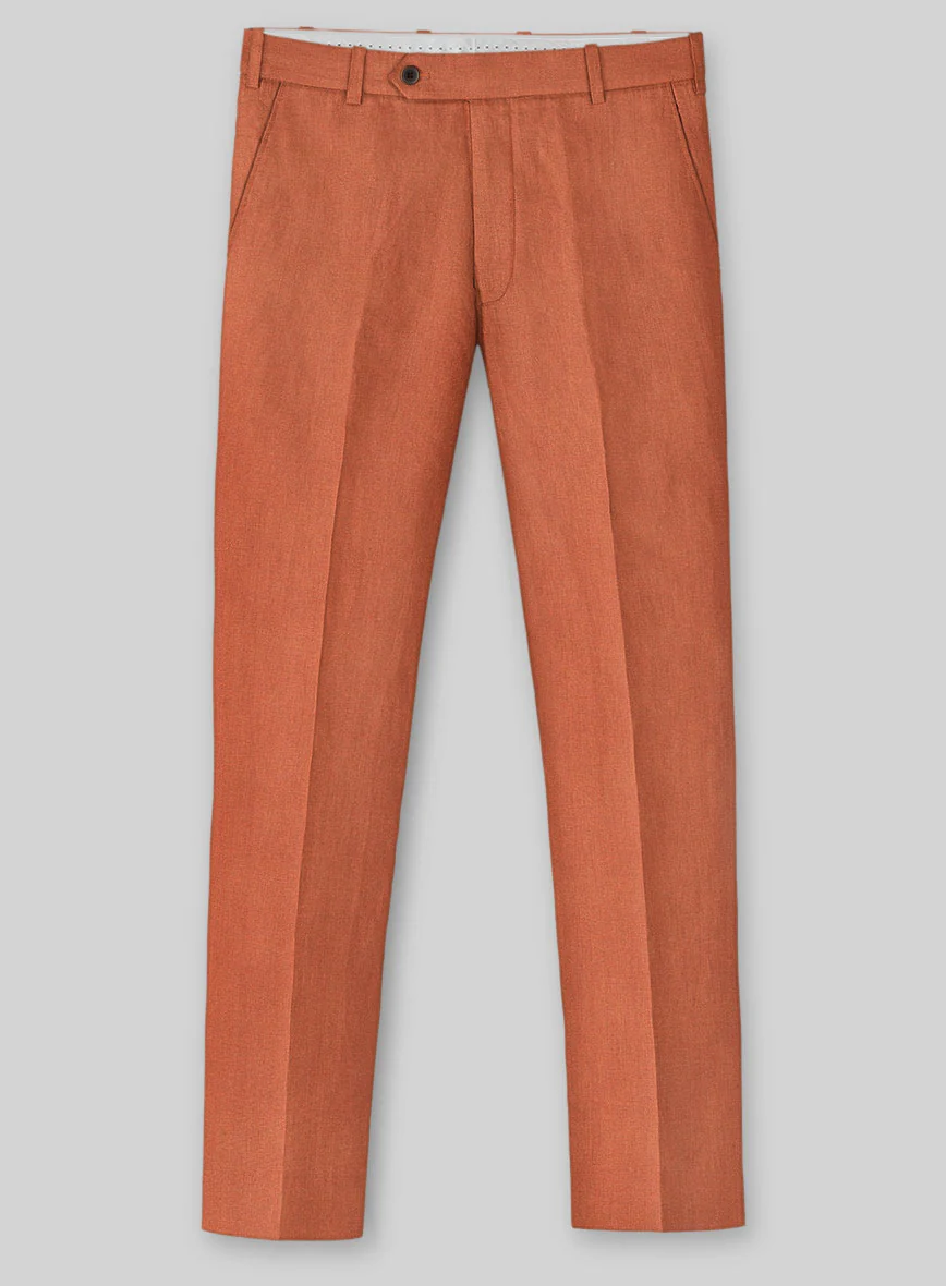 Solbiati Art Du Lin Deep Orange Linen Suit - Image 5