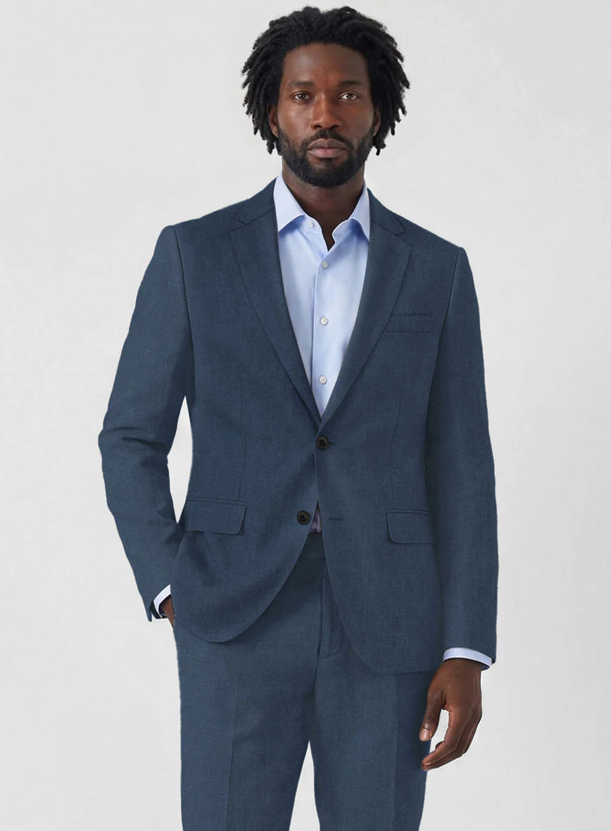 Solbiati Art Du Lin Ebony Blue Linen Suit - Image 3