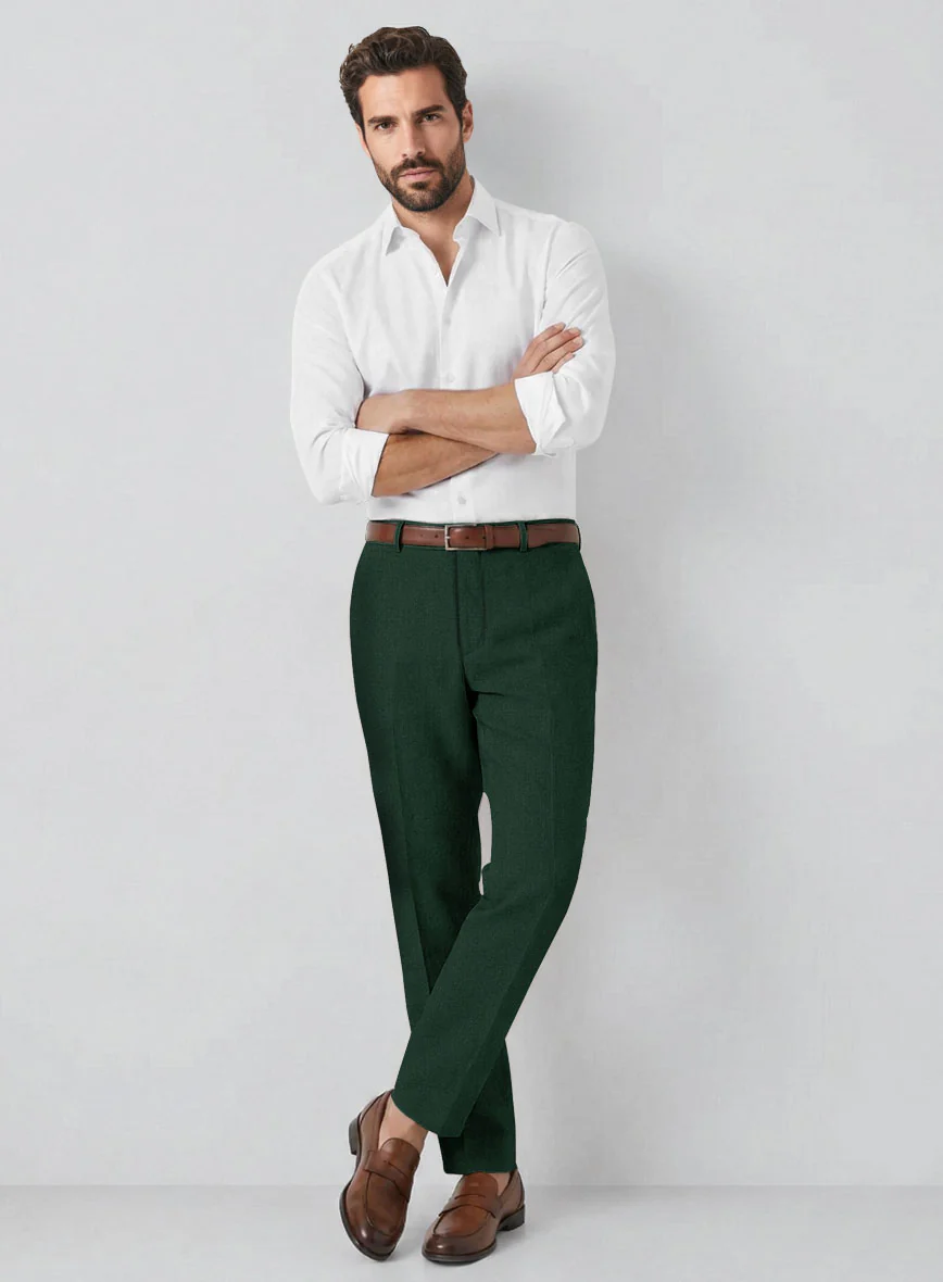 Solbiati Art Du Lin Green Linen Pants - Image 3