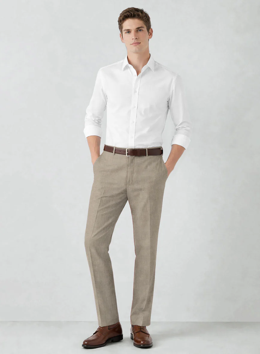 Solbiati Art Du Lin Hazel Brown Linen Pants - Image 3