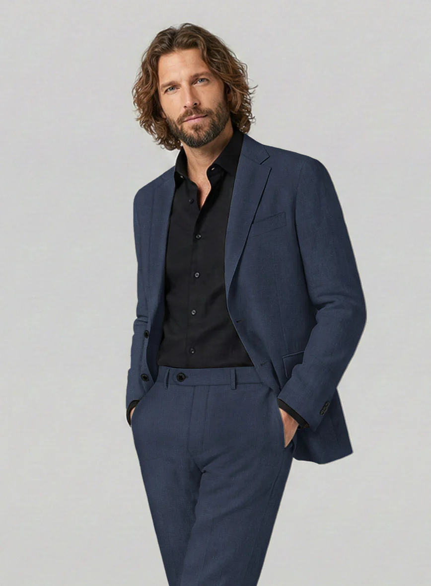 Solbiati Art Du Lin Indigo Blue Linen Jacket - Image 2