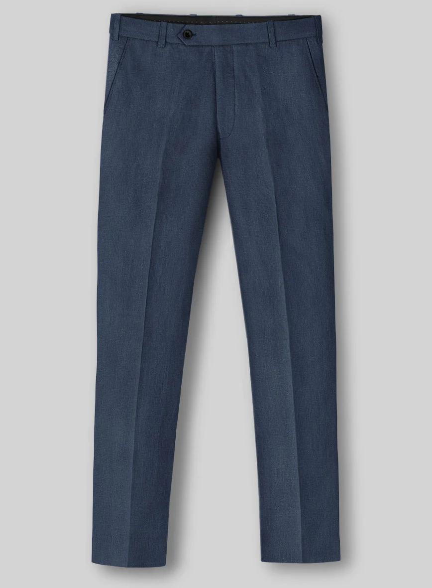 Solbiati Art Du Lin Indigo Blue Linen Pants - Image 2