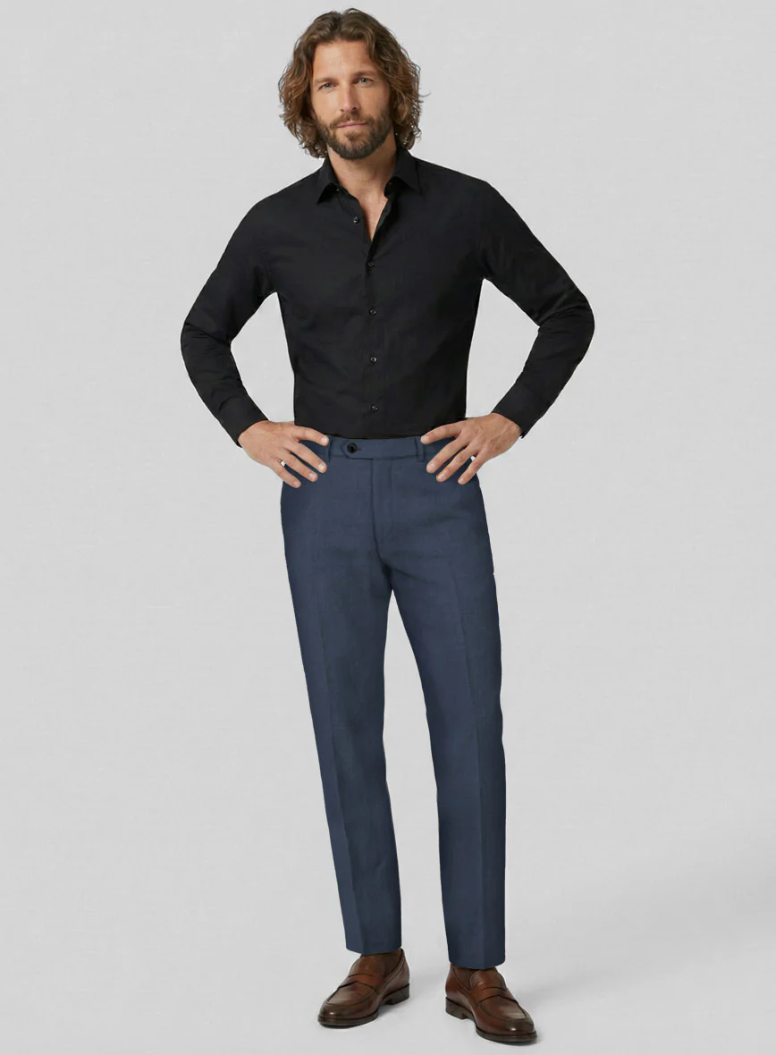 Solbiati Art Du Lin Indigo Blue Linen Pants - Image 3