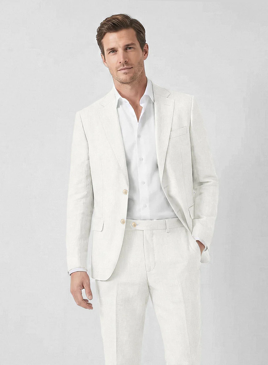 Solbiati Art Du Lin Ivory Linen Suit - Image 3