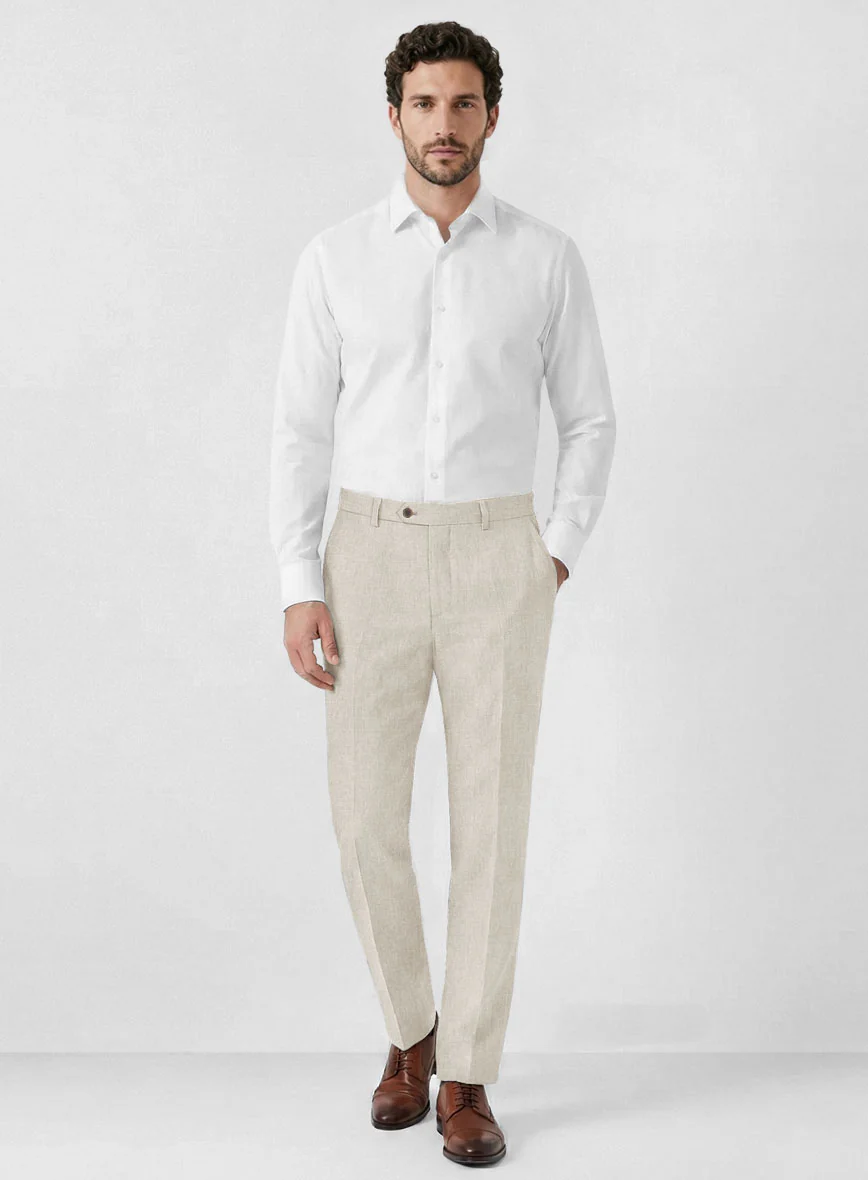 Solbiati Art Du Lin Light Beige Linen Pants - Image 3