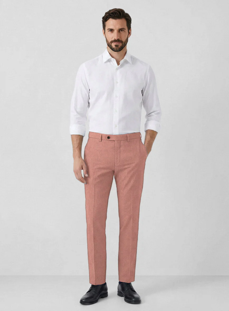Solbiati Art Du Lin Light Melon Linen Pants - Image 3