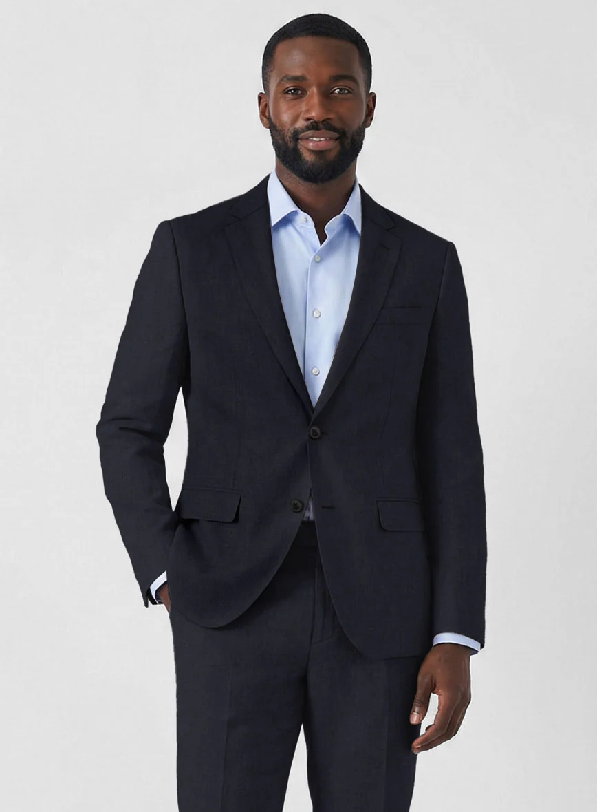Solbiati Art Du Lin Midnight Blue Linen Suit - Image 4