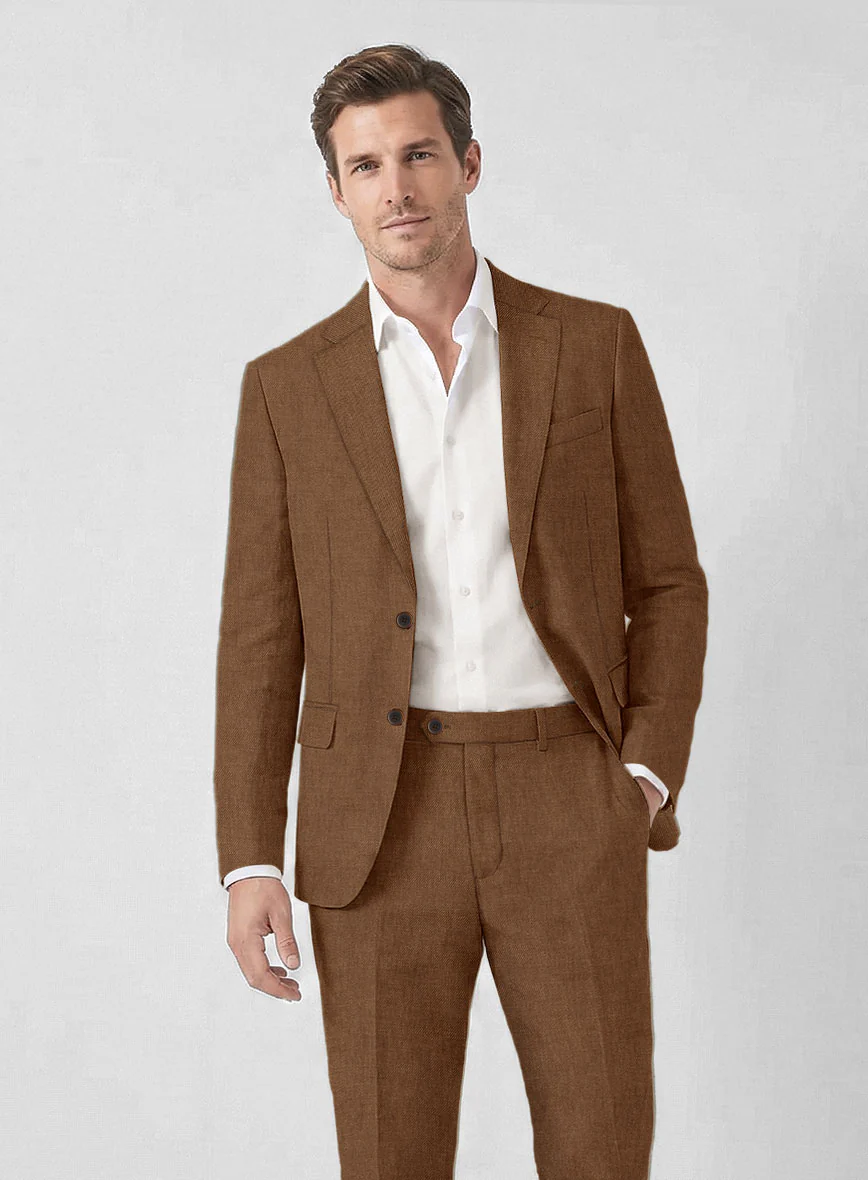 Solbiati Art Du Lin Otter Brown Linen Suit - Image 4