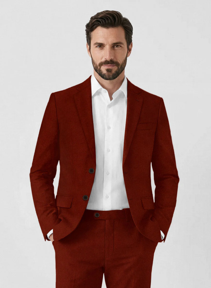 Solbiati Art Du Lin Rustic Red Linen Jacket - Image 2