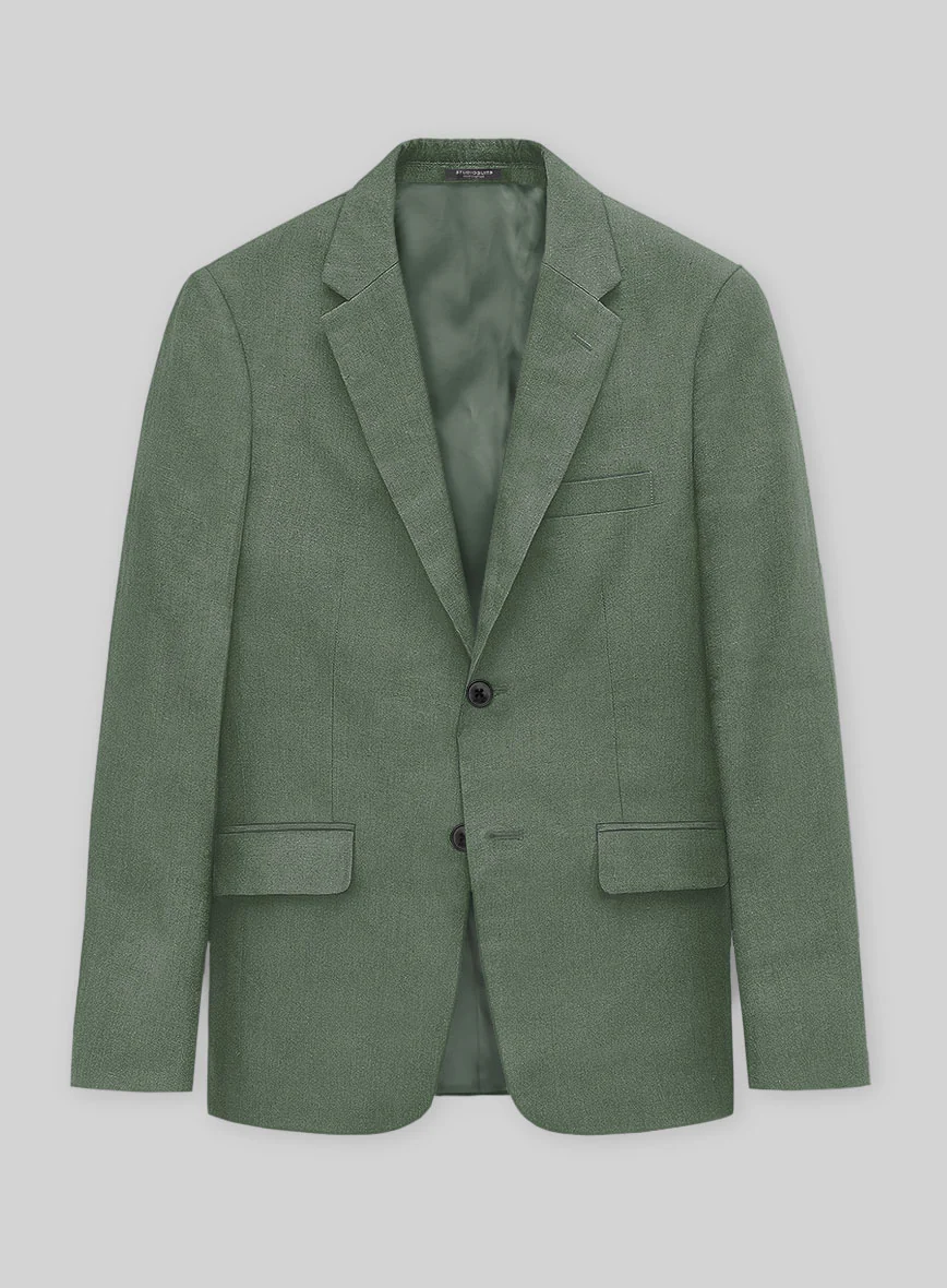 Solbiati Art Du Lin Sage Green Linen Suit - Image 3