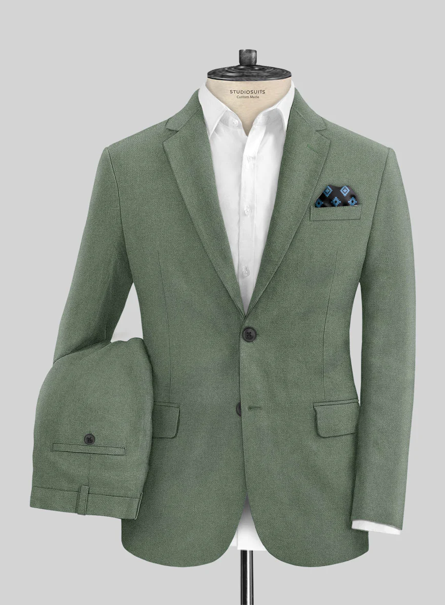 Solbiati Art Du Lin Sage Green Linen Suit - Image 2