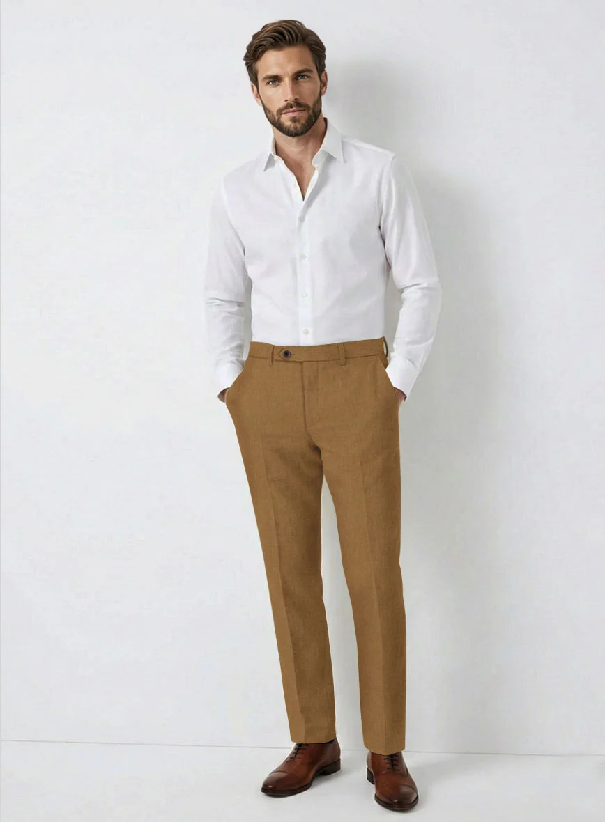 Solbiati Art Du Lin Tan Linen Pants - Image 3