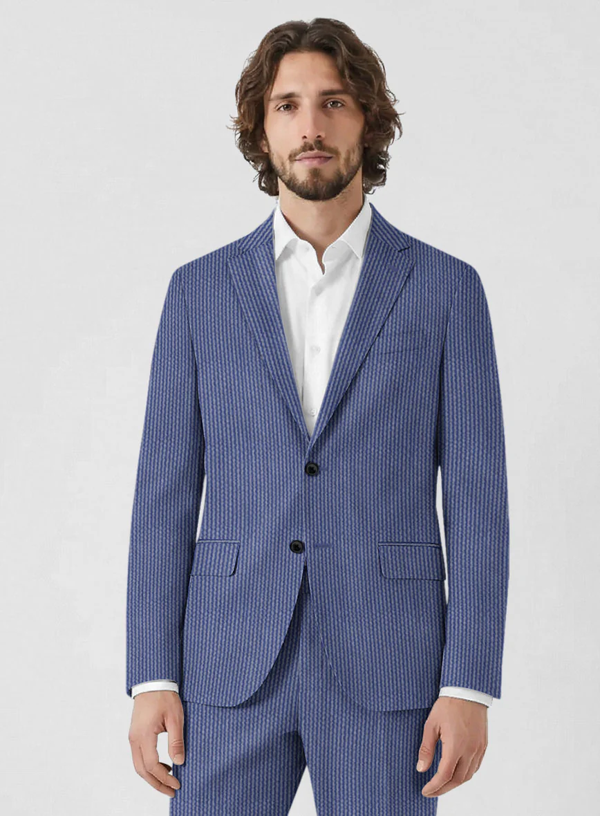 Solbiati Azure Blue Seersucker Jacket - Image 2