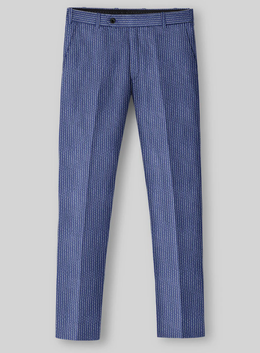 Solbiati Azure Blue Seersucker Pants - Image 2