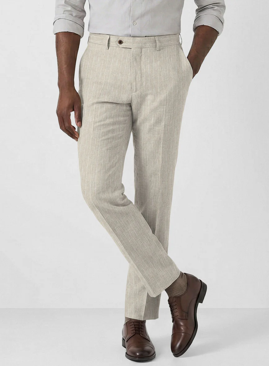 Solbiati Barn Beige Stripe Linen Suit - Image 6