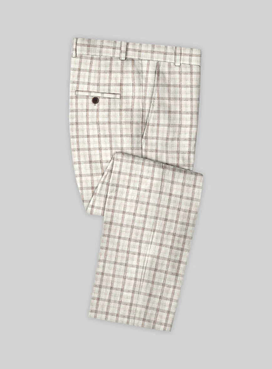Solbiati Beige Checks Linen Suit - Image 4