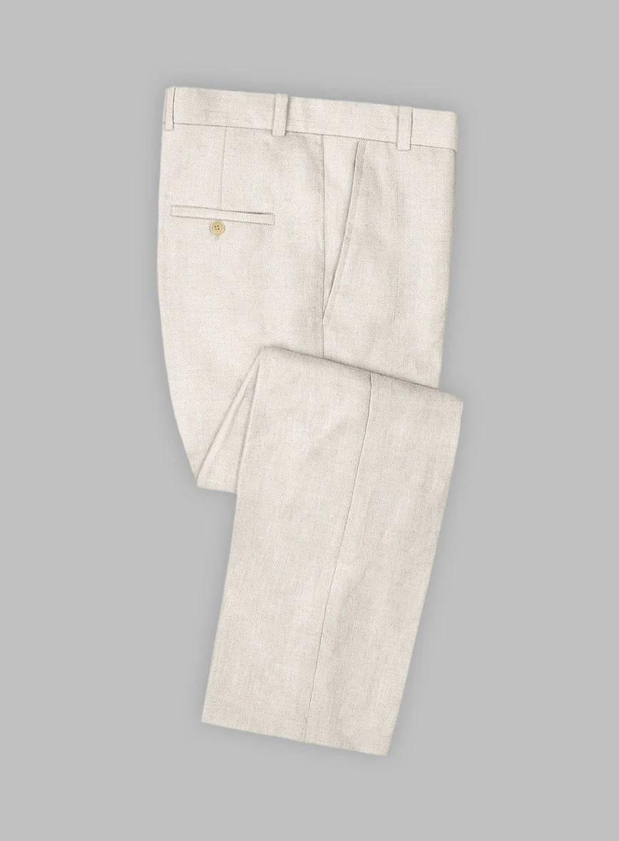 Solbiati Beige Herringbone Linen Suit - Image 5