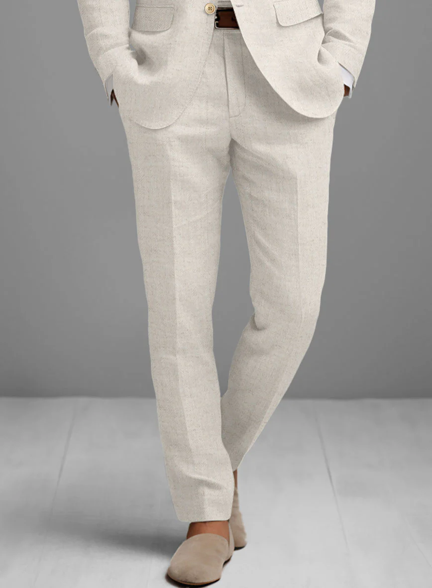 Solbiati Beige Herringbone Linen Suit - Image 6