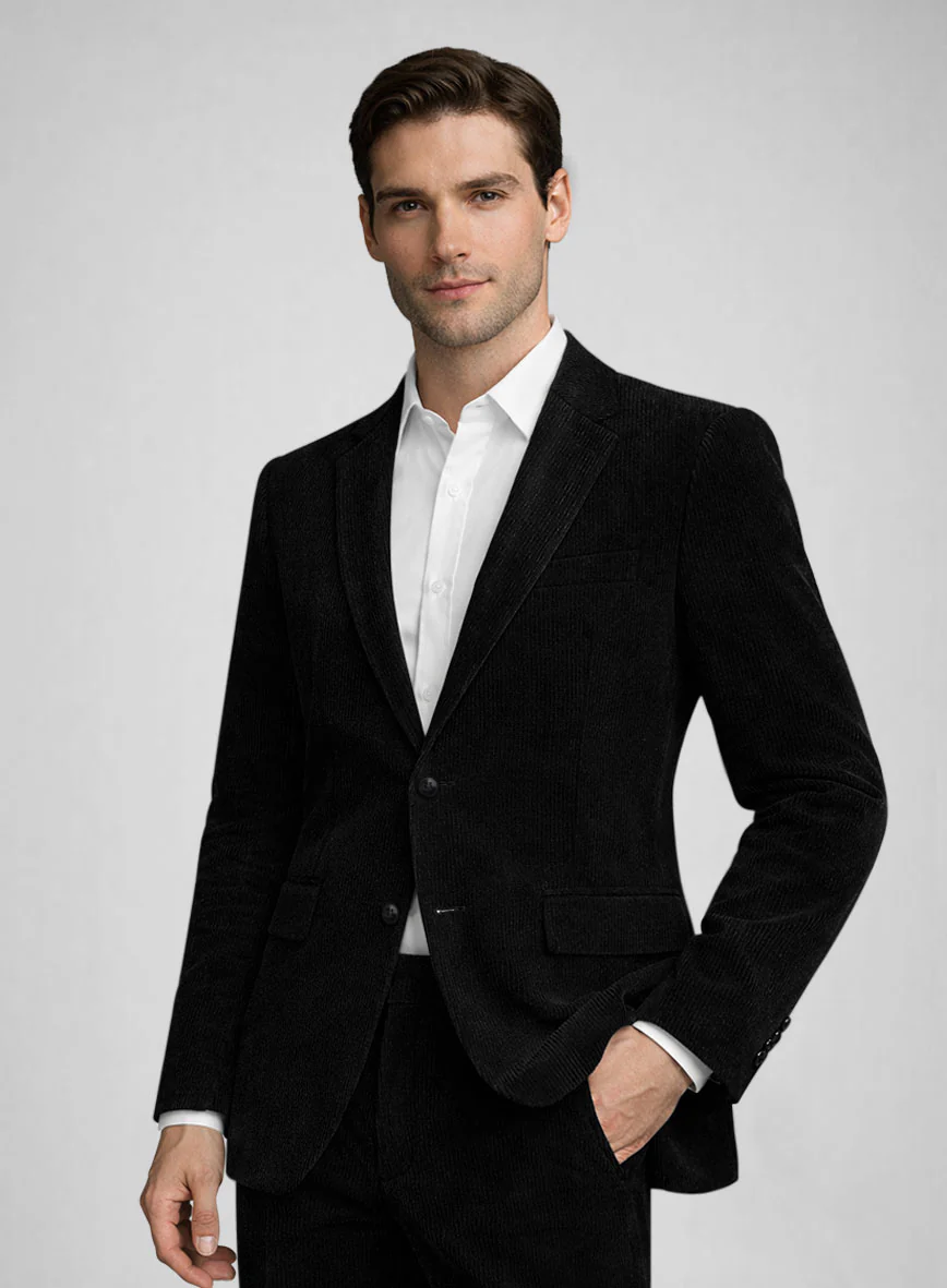Solbiati Black Corduroy Jacket - Image 2