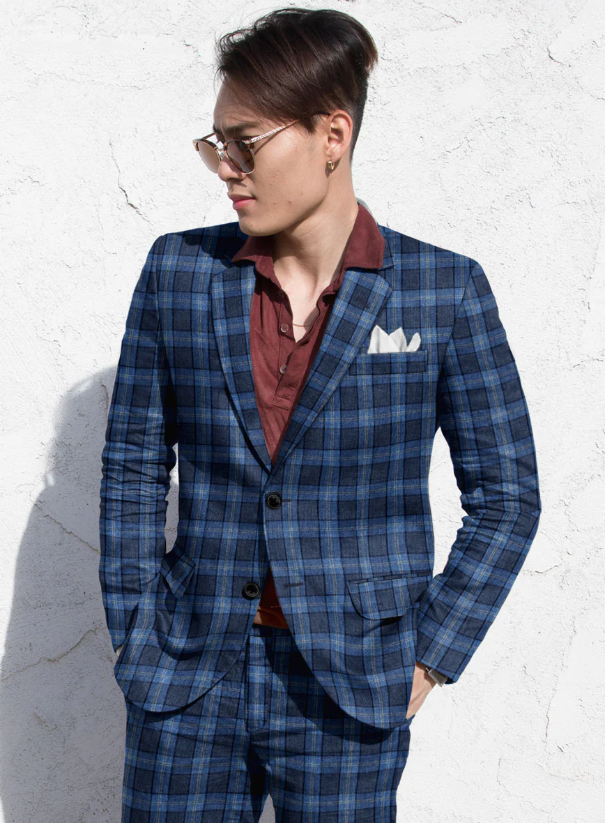 Solbiati Blue Glen Linen Jacket - Image 2