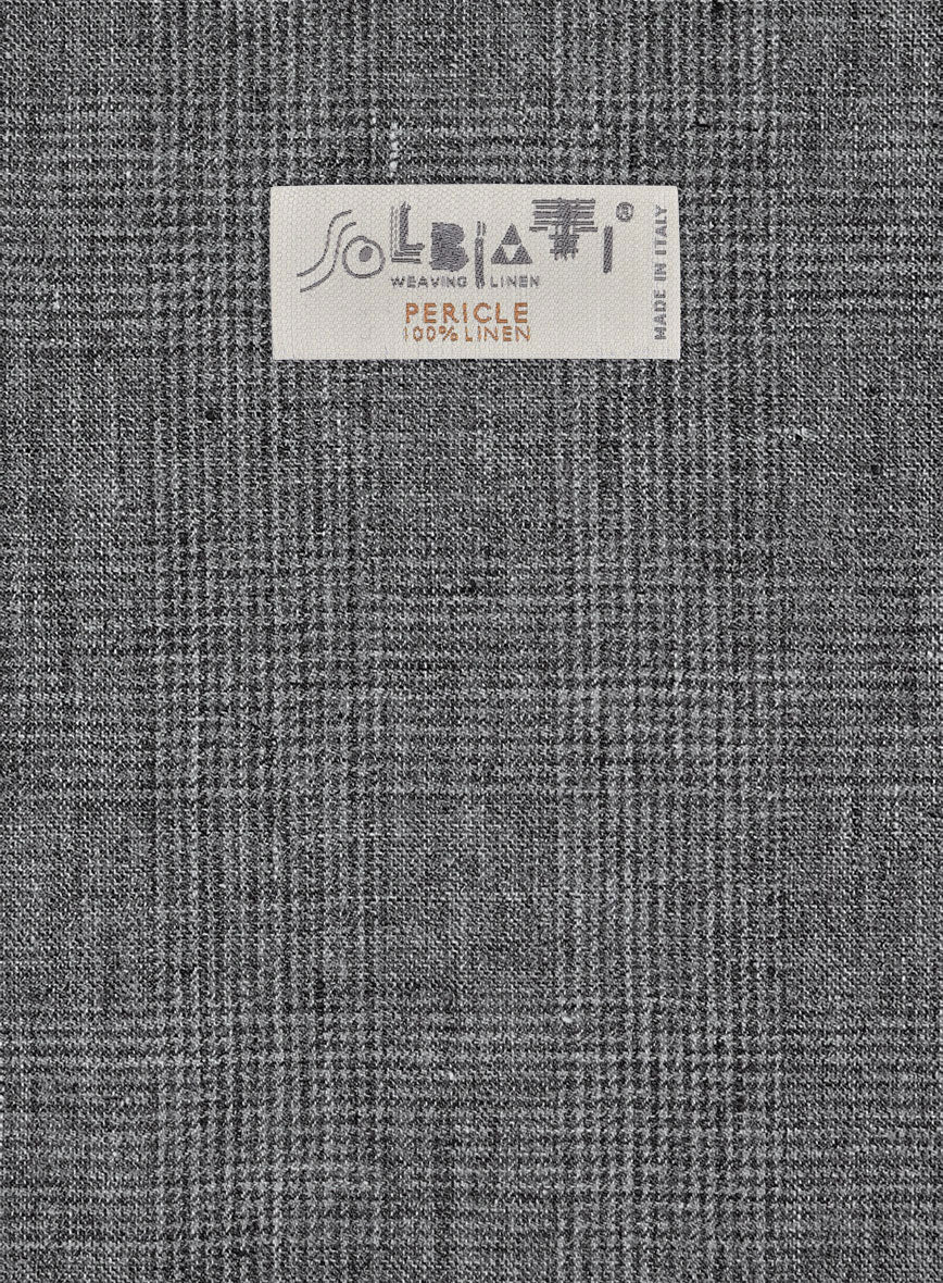 Solbiati Blue Gray Check Linen Jacket - Image 3