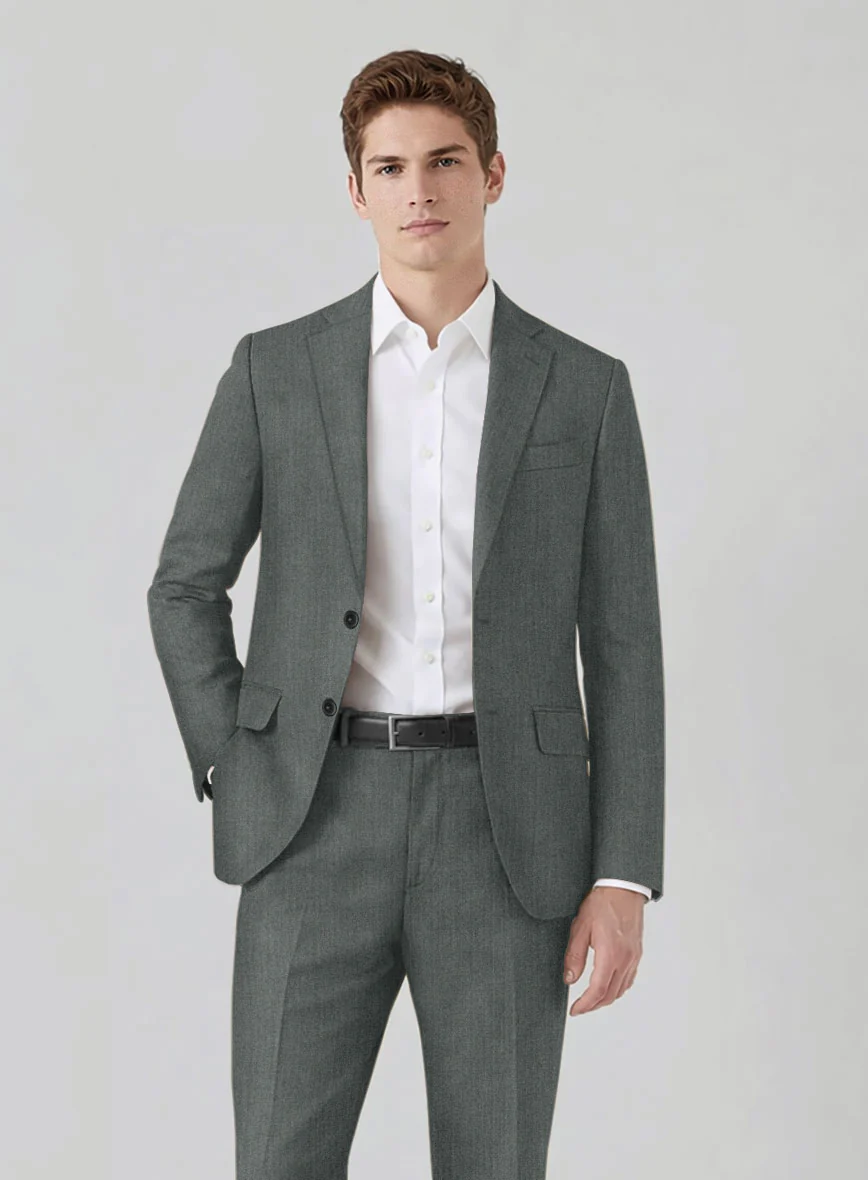 Solbiati Blue Green Herringbone Linen Suit - Image 3