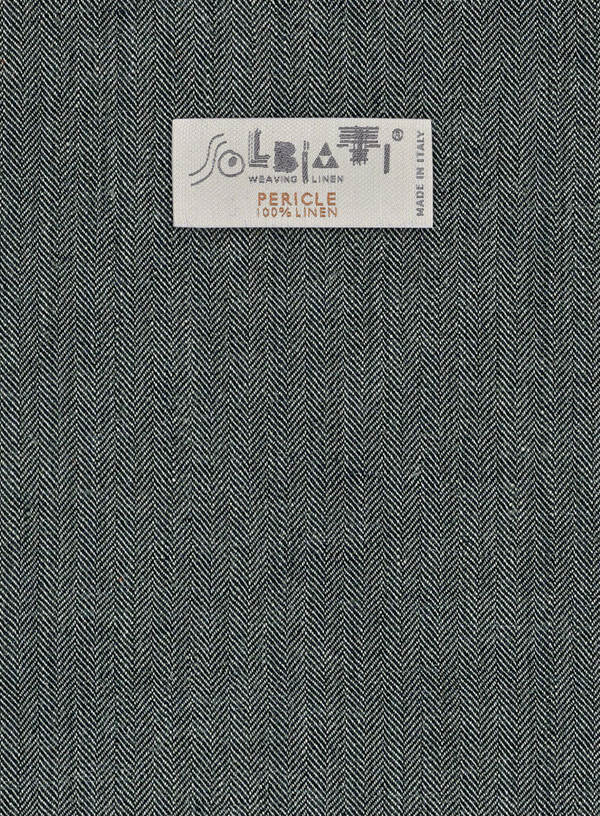 Solbiati Blue Green Herringbone Linen Suit - Image 8