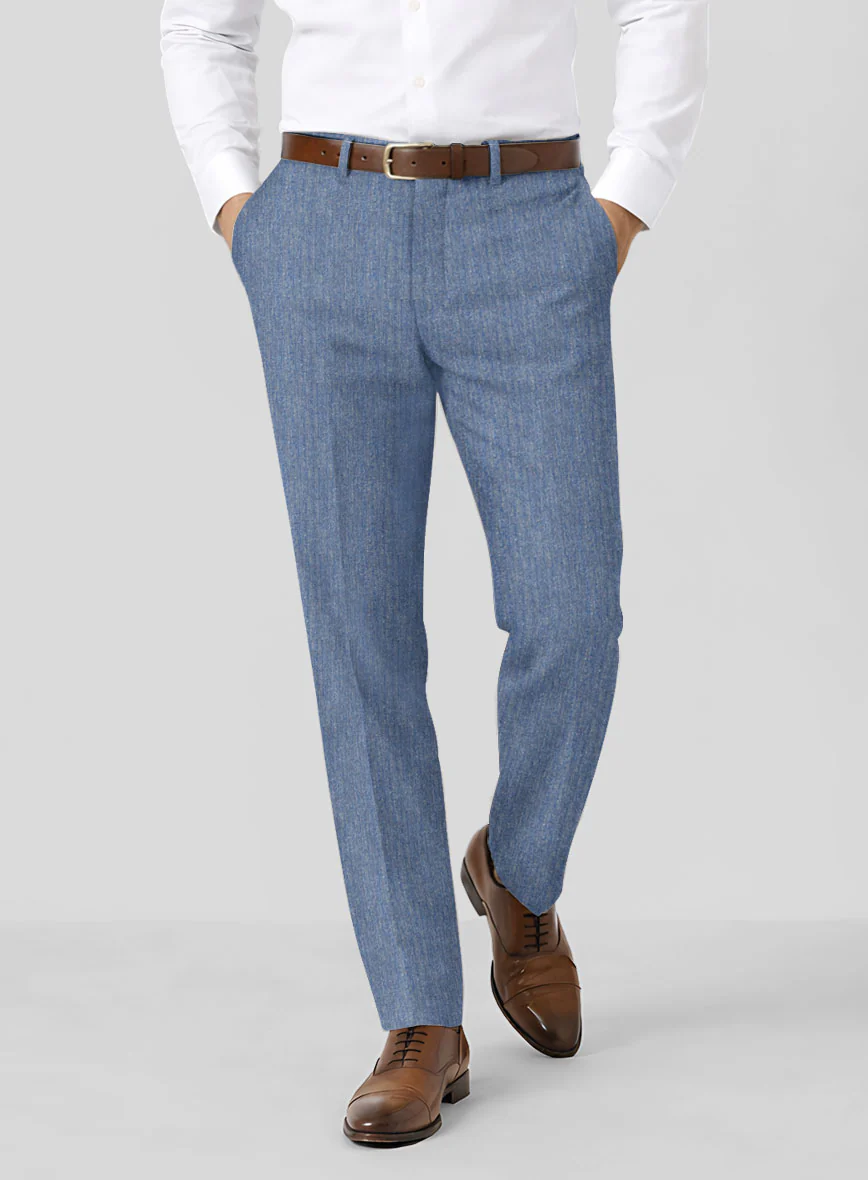 Solbiati Blue Herringbone Linen Suit - Image 6