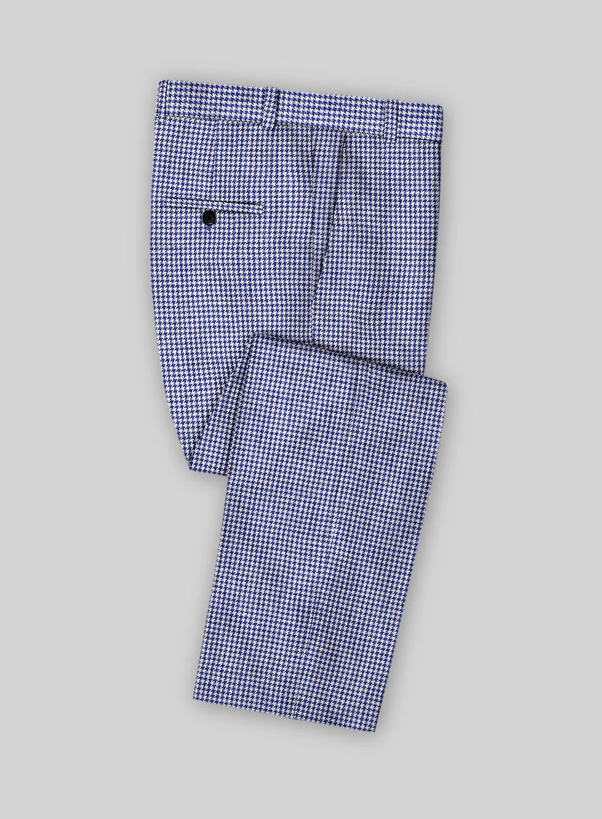 Solbiati Blue Houndstooth Linen Suit - Image 5