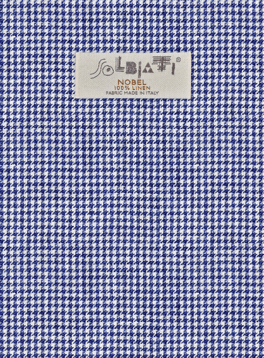 Solbiati Blue Houndstooth Linen Suit - Image 6