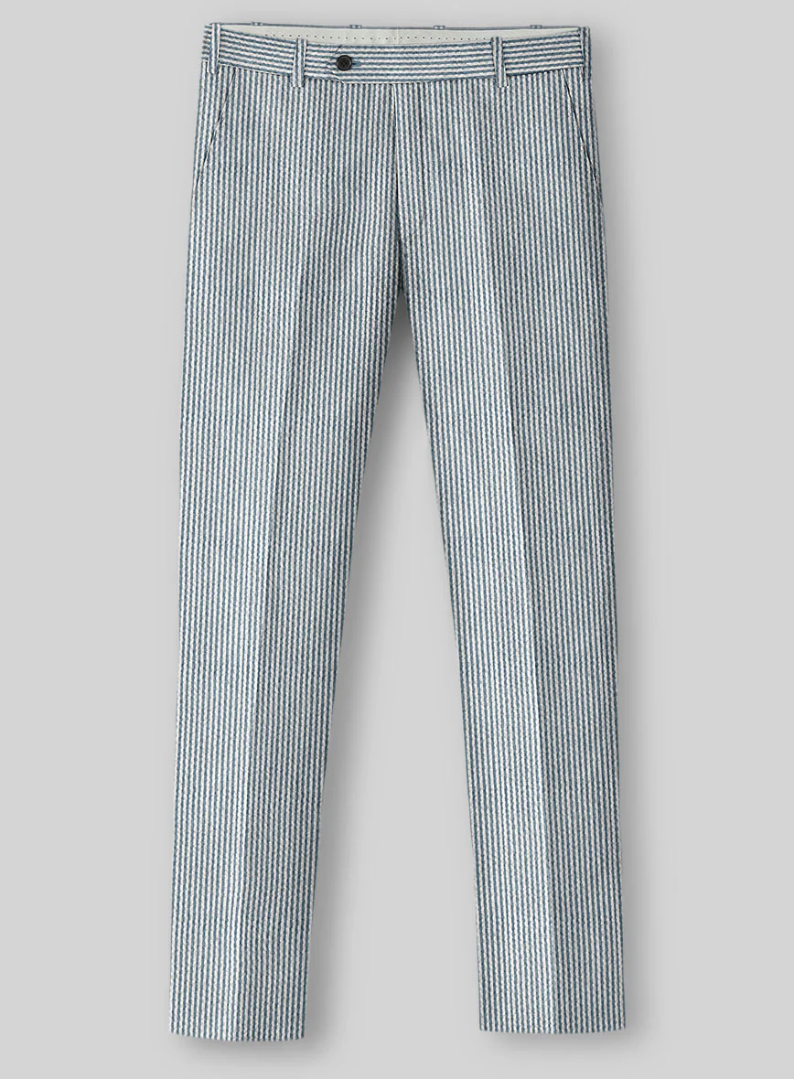 Solbiati Blue Seersucker Pants - Image 2