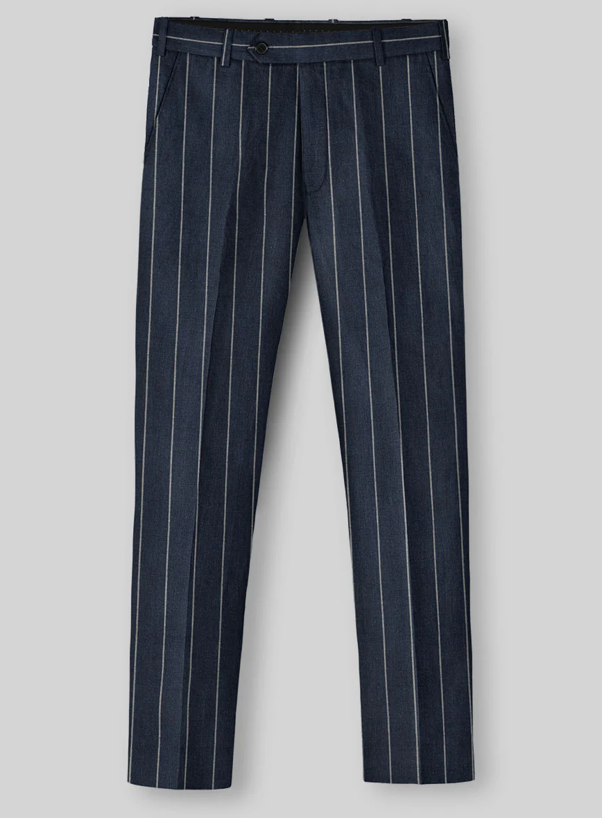 Solbiati Blue Wide Stripe Linen Suit - Image 5