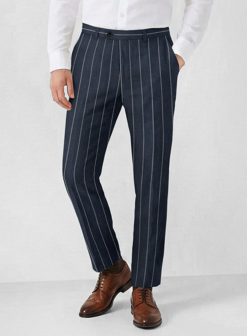 Solbiati Blue Wide Stripe Linen Suit - Image 6
