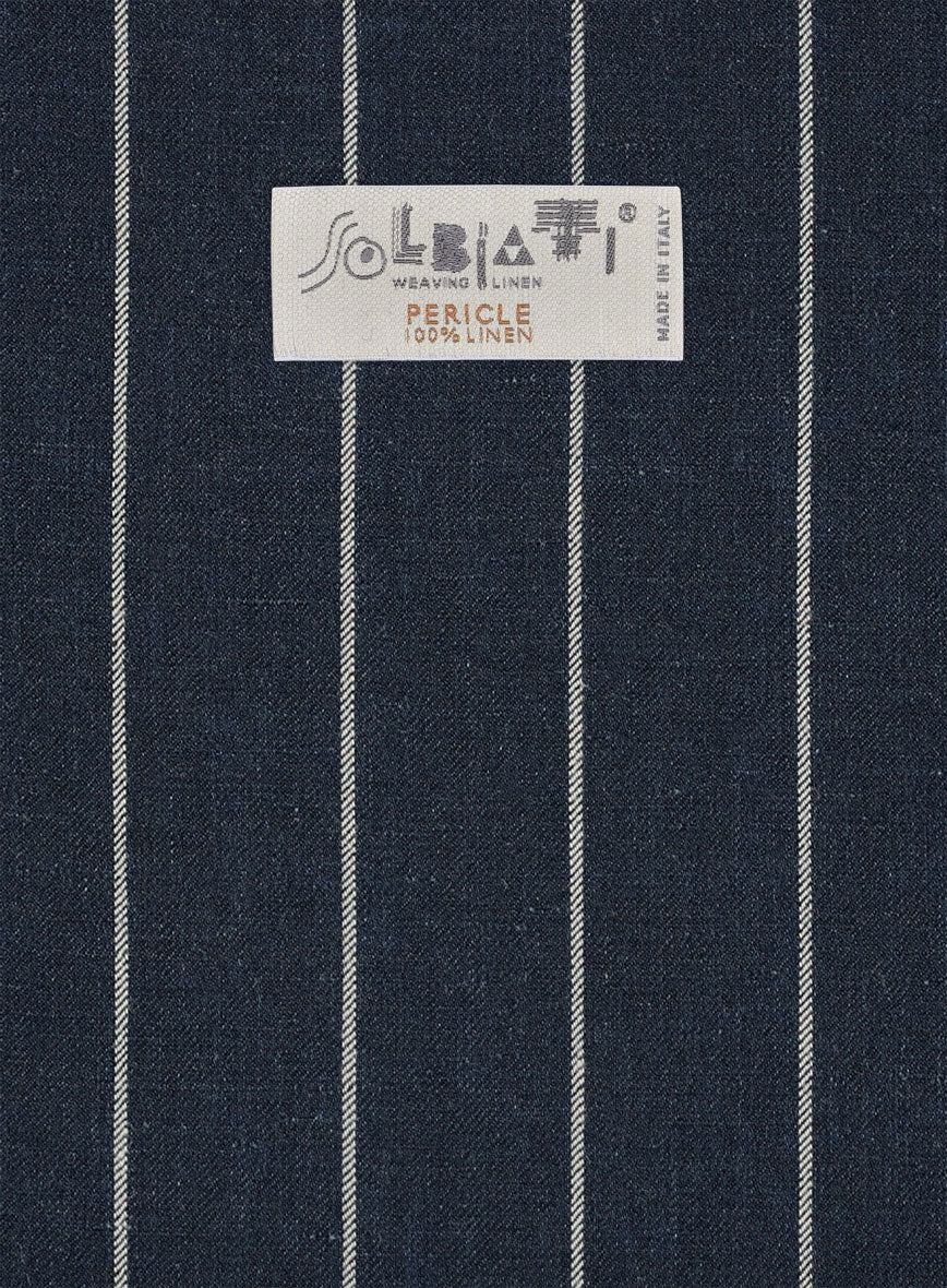 Solbiati Blue Wide Stripe Linen Suit - Image 8
