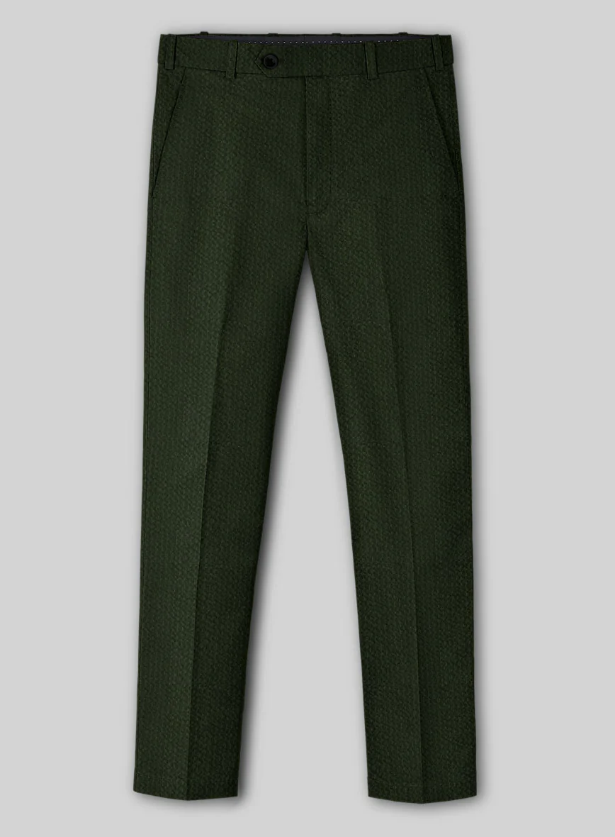 Solbiati Bottle Green Seersucker Pants - Image 2