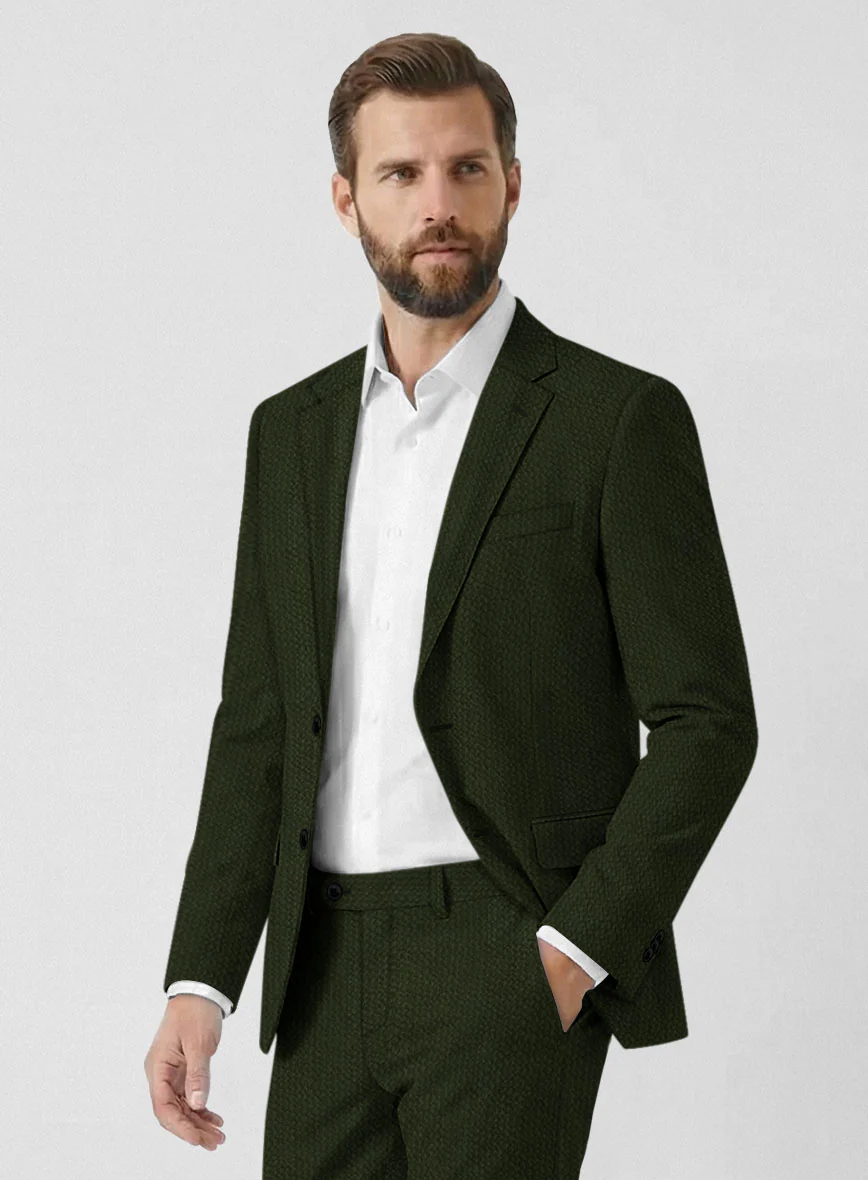 Solbiati Bottle Green Seersucker Suit - Image 4